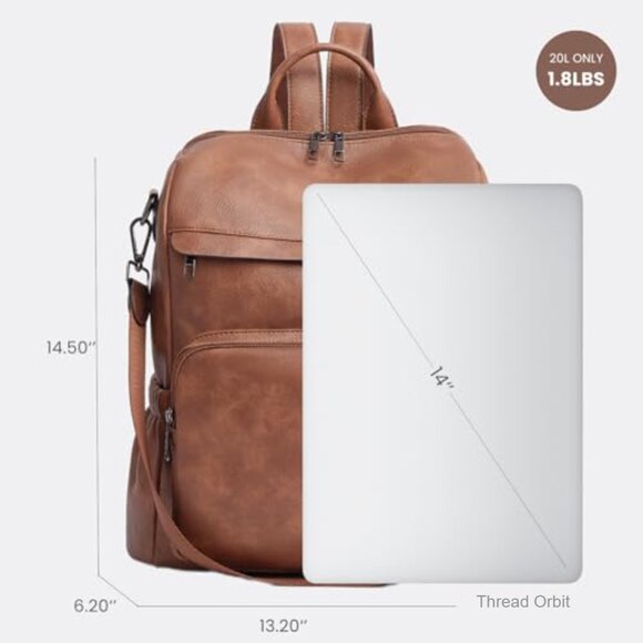 Large Vegan Leather Anti-Theft Backpack Purse Convertible 3-in-1 Travel Bag main image 4